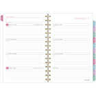 AT-A-GLANCE - Agenda scolaire hebdomadaire/mensuel BADGE floral 2024-2025 - 5 1/2 po x 8 1/2 po - multicolore - bilingue-Un mois sur deux pages comprenant des blocs quotidiens, une section de notes et des calendriers de référence des mois passés / futurs