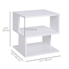 HOMCOM - Table d’appoint avec rangement - blanc-Le cube en forme de S offre un espace de rangement ouvert pour stocker des objets 