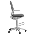 Nightingale - NLC Chaise de tabouret de conférence assis/debout à dossier moyen - Gris-Bras en boucle fermée en aluminium poli avec coussinet en polyuréthane pour plus de confort et de soutien