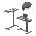 ShoppingAll - Table D’Appoint Mobile Réglable Pneumatique Avec Roulettes Cachées Et Plateau Inclinable 31,5" – Noir-7