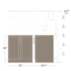 Prepac - Cabinet de base de rangement Elite 32 po avec portes à panneaux, cabinet de salle de bains avec 1 étagère ajustable - Blanc-Plan de travail de 1 po d'épaisseur avec une surface en mélamine durable