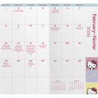 DateWorks - Planificateur de poche mensuel 2026-2027 - 3,5 po x 6,5 po - Hello Kitty - Bilingue-Matériau de couverture durable DOUX AU TOUCHER avec coins arrondis