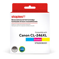 Staples - Cartouche d’encre Canon CL-246XL remise à neuf - rendement élevé - colour - paquet de 2-Colour