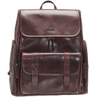Mancini - Sac à dos Buffalo avec compartiment zippé pour ordinateur portable/tablette - 14,5 x 7 x 16 po - Brun-Poche équipée de la dernière technologie de blocage d’ondes RFID