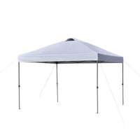 Outsunny - Tente auvent pliante 10 pi l x 10 pi L avec aération sur le toit et sac - Blanc-Le auvent de tente escamotable de 10 po x 10 po accueille confortablement un groupe