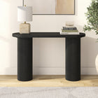 Hudson&Canal - Table console ovale cannelée Isa - 55 po l - Grain noir-Nettoyer avec un chiffon doux et sec, sans produits chimiques agressifs ni produits de nettoyage abrasifs