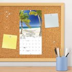 DateWorks - 2026 Mini Calendrier Mural 16 Mois - 7 po x 7 po - Des Plages - Bilingue -Comprend des pages mensuelles de janvier à décembre 2026, ainsi que les 4 derniers mois de 2025