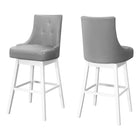 Monarch Specialties - 1243 Tabouret De Bar - Lot de 2/  Pivotant/ Simili-Cuir Gris - Paquet de 2-1
