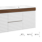 Modway - Render Fixation murale de 48" Vanette de salle de bain - Blanc Noyer Blanc-Conception murale
