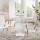Modway - Lippa Rond de 28 po Faux marbre Bar Table, Blanc-Sièges 2