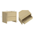 Manhattan Comfort - Linda 24" Table de nuit moderne à 2 tiroirs - Chêne naturel-Design minimaliste à profil bas avec des façades de tiroirs lisses et arrondies pour une esthétique moderne et douce