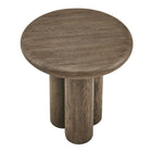 Modway - Tori Rond de 20 pouces Terrasse extérieure Béton Table d’appoint - Noyer vieilli-Assemblée requise