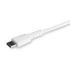 StarTech - câble USB-C blanc durable de 3 pieds (1 m) vers Lightning-CÂBLE FLEXIBLE : La gaine TPE absorbe les contraintes des courbes fréquentes sans endommager le noyau du câble. Un fil et un connecteur durables protègent ce câble de charge et de synchronisation contre l’usure causée par une utilisation fréquente en voiture