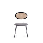 Manhattan Comfort - Ensemble de 4 chaises de salle à manger Jardin 19,09 po style industriel chic, rembourrées, noir et gris-Assise rembourrée en polycoton tissé garnie de mousse haute densité