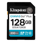 Kingston - 128 Go Canvas Go! Plus Carte mémoire SD-Transferts plus rapides jusqu’à 200 Mo/s1