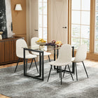 Homy Casa - Chaises d'accueil 4 places, tissu rembourré beige-Coussin de siège amélioré de 1,57" : Réduit la pression sur les hanches, parfait pour un usage prolongé.