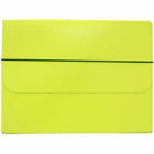JAM Paper - Mallette de transport pour dossiers épais avec bande élastique - 10 x 1 1/4 x 13 1/4 - Vert lime-Étui de transport portefeuille vert lime