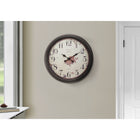 Monarch Specialties - Horloge - 20 po Rond - Horloge Murale - Brun - Transitionnel-Aiguilles métalliques anciennes et papier de style vintage avec de grandes marques numériques imprimées, faciles à lire à distance