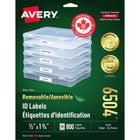 Avery 6504 Étiquettes d'identification amovibles blanches, laser, 1-3/4" x 1/2", 800/pqt-Enlevez, réutilisez ou déplacez facilement!