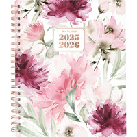 AT-A-GLANCE - Agenda scolaire hebdomadaire/mensuel BADGE floral 2025-2026 - 11 po H x 8 1/2 po l - multicoloure - bilingue-13 mois : juillet 2025 à juillet 2026