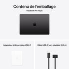 Apple -Portatif MacBook Pro 16 po - M4 Pro - SSD 512 Go - Mémoire unifiée 48 Go - Noir sidéral - Français-Connectez absolument tout: MacBook Pro 16 po comprend trois ports Thunderbolt 5, un port de recharge MagSafe 3, une fente pour carte SDXC, un port HDMI et une prise pour écouteurs. Et il prend en charge jusqu’à deux moniteurs avec la puce M4 Pro