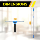 Gritt Commercial - Ensemble de nettoyage de vitres - Raclette pivotante de 14 po pour fenêtres - Perche télescopique de 6 pi - Lot de 3-Le manche pivote à 180° pour atteindre facilement les coins, rebords et appuis de fenêtre