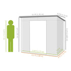 Outsunny - Remise de rangement extérieure 6 pi x 4 pi, avec 2 aérations, pour jardin, jaune-Structure en acier galvanisé solide et adaptée à une utilisation extérieure 
