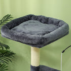 PawHut - Arbre à chat 53 po avec poteaux à griffer, condo, lits - gris foncé-Couleur : Gris foncé, Blanc crème 
