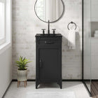 Modway - Steamforge 18" Vanette de salle de bain - Noir noir-Étagère avec découpe de plomberie