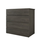 Nexera - Commode James 4 tiroirs, Gris écorce-4 tiroirs de rangement pratique pour vos vêtements et effets personnels