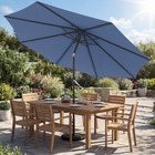 Outsunny - Parasol de marché pour patio avec base et sac de sable - 10 pi x 10 pi - bleu-L’inclinaison double permet une ombre constante au fil du déplacement du soleil