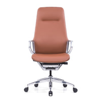 Nexten Pro - Chaise de bureau - Dossier haut - Marron-Chaise de bureau en cuir véritable haut de gamme