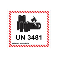 SPC - Étiquette imprimée de manipulation de batterie au lithium - 4,5" x 5" - Paquet de 500-Conformité UN et IATA pour les petits colis qui nécessitent des avertissements de batterie au lithium