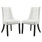 Modway - Noblesse Vinyle Chaise à manger Ensemble de 2 - Blanc-Fauteuil élégant à manger