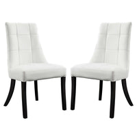 Modway - Noblesse Vinyle Chaise à manger Ensemble de 2 - Blanc-Fauteuil élégant à manger