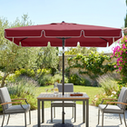 Outsunny - Parasol de patio à inclinaison réglable - 6,5 pi x 4 pi - rouge-Mât en aluminium inoxydable avec armature à 4 baleines en forme de "U" pour soutenir une grande toile en polyester