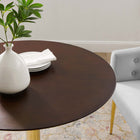 Modway - Verne 35 po Table à manger, Noyer cerise doré-Conception du grain de bois