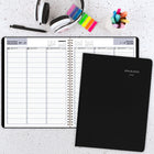 AT-A-GLANCE - Cahier de rendez-vous hebdomadaire 2026 - 11 po H x 8 po l - noir - bilingue-Couverture en similicuir noir