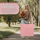 Homy Casa - Table pliante portative de 4 pi avec 4 hauteurs réglables pour utilisation intérieure et extérieure, camping - Rose-Elle supporte jusqu’à 135 kg au quotidien