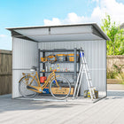 Abri de jardin Outsunny 8,5' x 6' avec lucarne-Grâce aux doubles portes coulissantes, vous aurez un accès facile à vos affaires.
