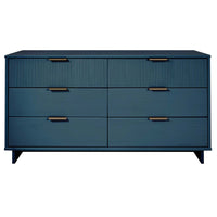 Manhattan Comfort - Granville commode double large moderne 55,04 po - bleu minuit-Moderne-contemporain avec une touche de glamour - commode double large pour chambre