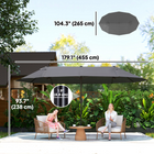 Outsunny - Parasol de patio double face avec double auvent - 15 pi - gris-Toile en polyester sélectionné vous protégeant des éléments nocifs