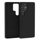 Blu Element - Coque Silicone Compatible MagSafe Galaxy S25 - Ultra Noire-Doublure en microfibre pour éviter les rayures