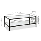 Hudson&Canal - Table basse rectangulaire Hera 45" de largeur avec étagère miroir - Bronze noirci-9