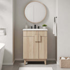 Modway - Miles 24" Vanette de salle de bain - Chêne blanc-Découpe de plomberie