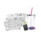 Crayola Creations – Verre à décorer-Comprend un verre, 3 feuilles de modèles, confettis et 4 marqueurs gel lavables Crayola