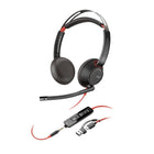 HP - Casque Poly fil noir 5220 stéréo USB C, fiche 3,5 mm avec adaptateur USB C et USB A - noir-Connectivité améliorée pour vos appareils : câble USB-C avec adaptateur USB-A attaché pour PC et 3,5 mm pour la connectivité mobile ou tablette.