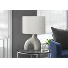 Monarch Specialties - Luminaire - 25 po H Lampe De Table - Céramique Gris - Abat-Jour Ivoire / Crème - Contemporain - Moderne-Interrupteur rotatif pratique qui fonctionne avec une ampoule de 100 W (non incluse) pour éclairer instantanément un salon, un bureau ou une chambre à coucher