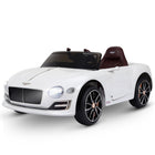 Aosom - voiture électrique radiocommandée 12v bentley licenciée pour enfants, jouet à roulettes cadeau pour tout-petits - blanc-Apparence réaliste, klaxon, musique, phares lumineux, design profilé et 2 portes de voiture ouvrables 