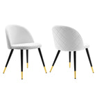 Modway - Cordial Performance Velvet Chaises de salle à manger Ensemble de 2 - Blanc-Fauteuils d’appoint Glam Deco